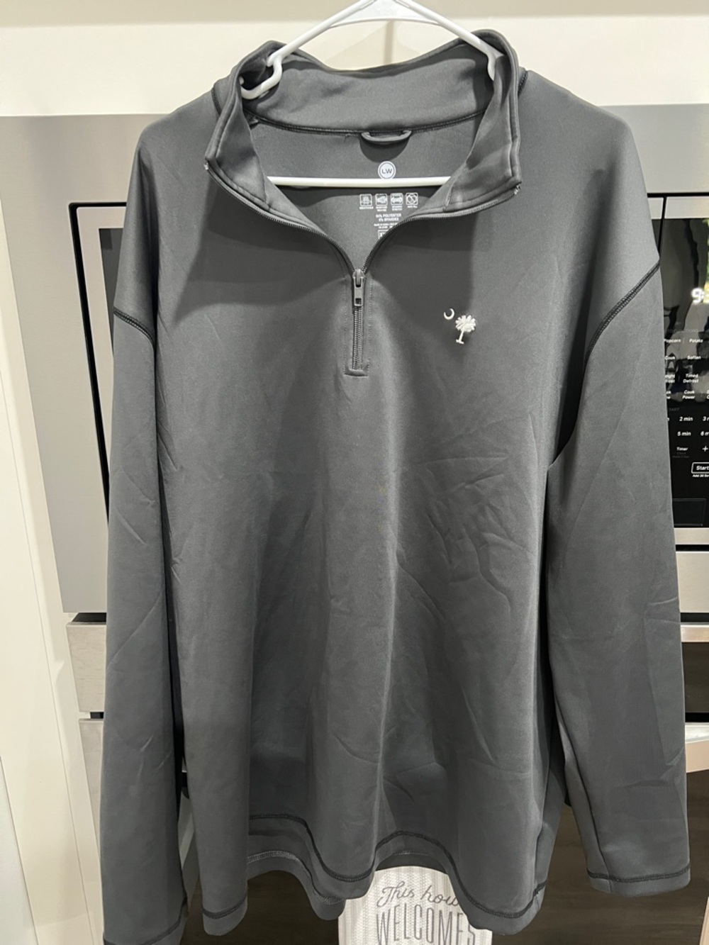 Men's Gray Quarter-Zip Pullover Sweater- Palmetto State logo